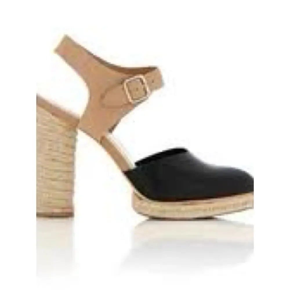 Loeffler Randall Neel Espadrille Pumps Block Heel Sandals Sz 7.5